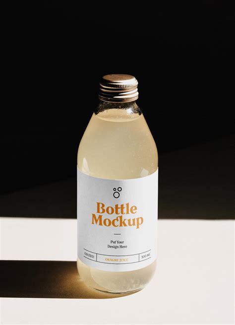 Download Clear Glass Cocktail Bottle Mockup